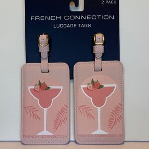 French Connection Pink Cocktail Luggage Tag Set NWT